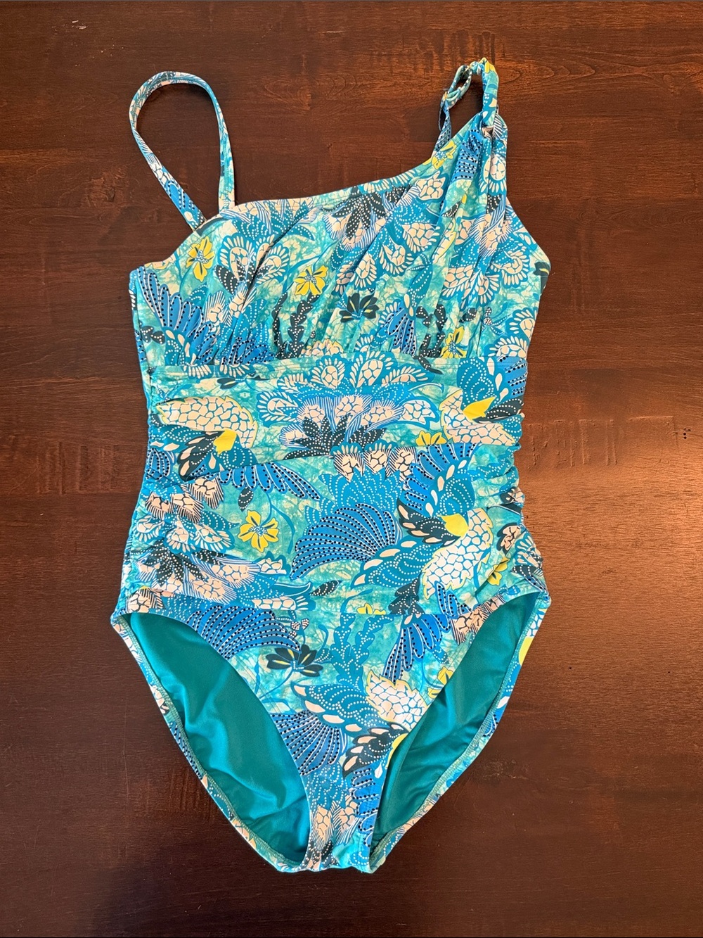 Woman’s Floral Blue Swim Suit - Size M
